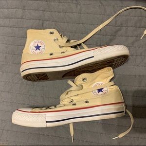 Cream colored Hightop Converse